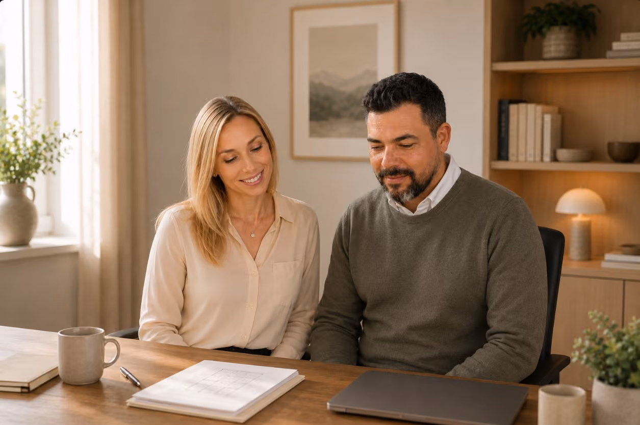 Anja Kiebler und Christian Haas bei der gemeinsamen Einordnung